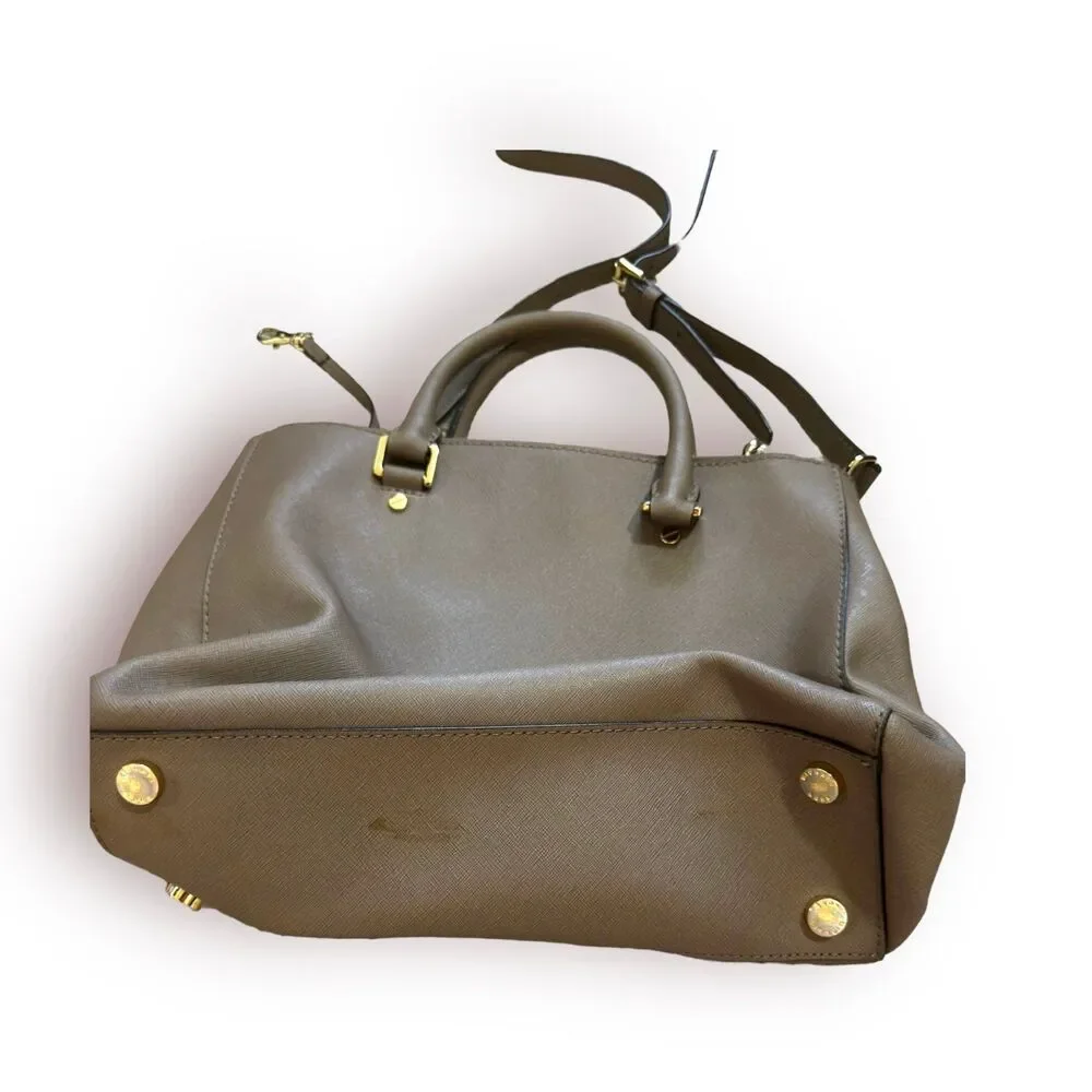 Michael Kors Sutton Saffiano Nude‎ Taupe Satchel Bag - Picture 3 of 10